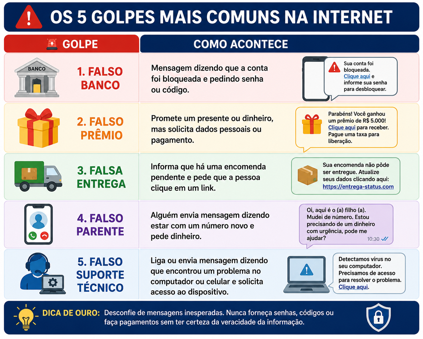 golpes mais comuns